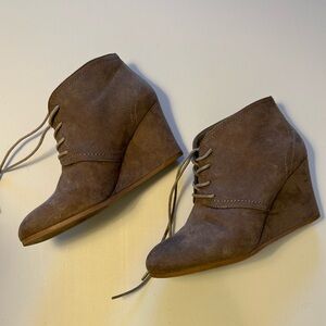 Taupe suede ankle boots